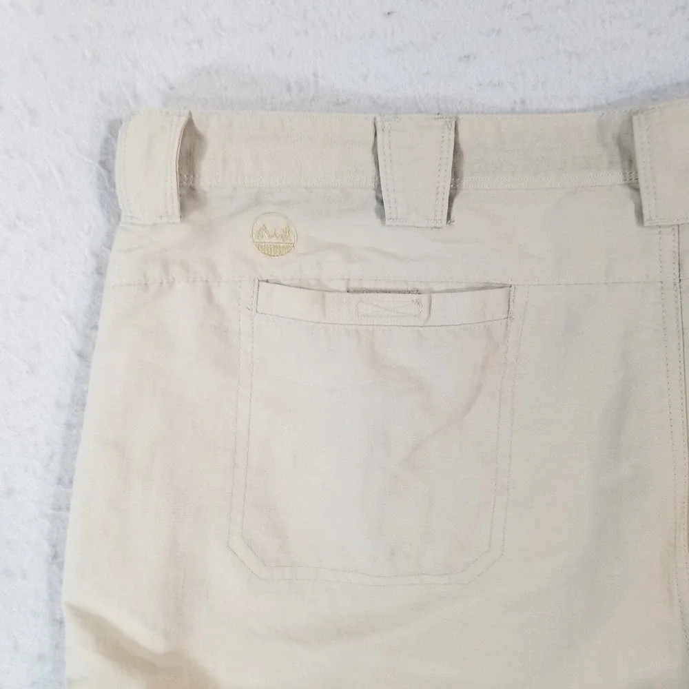 Wrangler Outdoor Cargo Shorts Mens 42x10 Beige‎ Nylon Hiking Utility